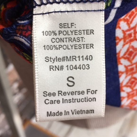 Blue Pepper Top Tie Front Blue Floral Boho V-Neck Small - Picture 9 of 10